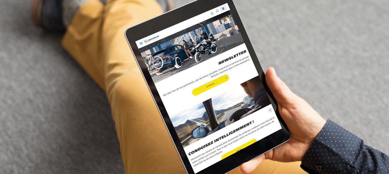 Michelin website on tablet